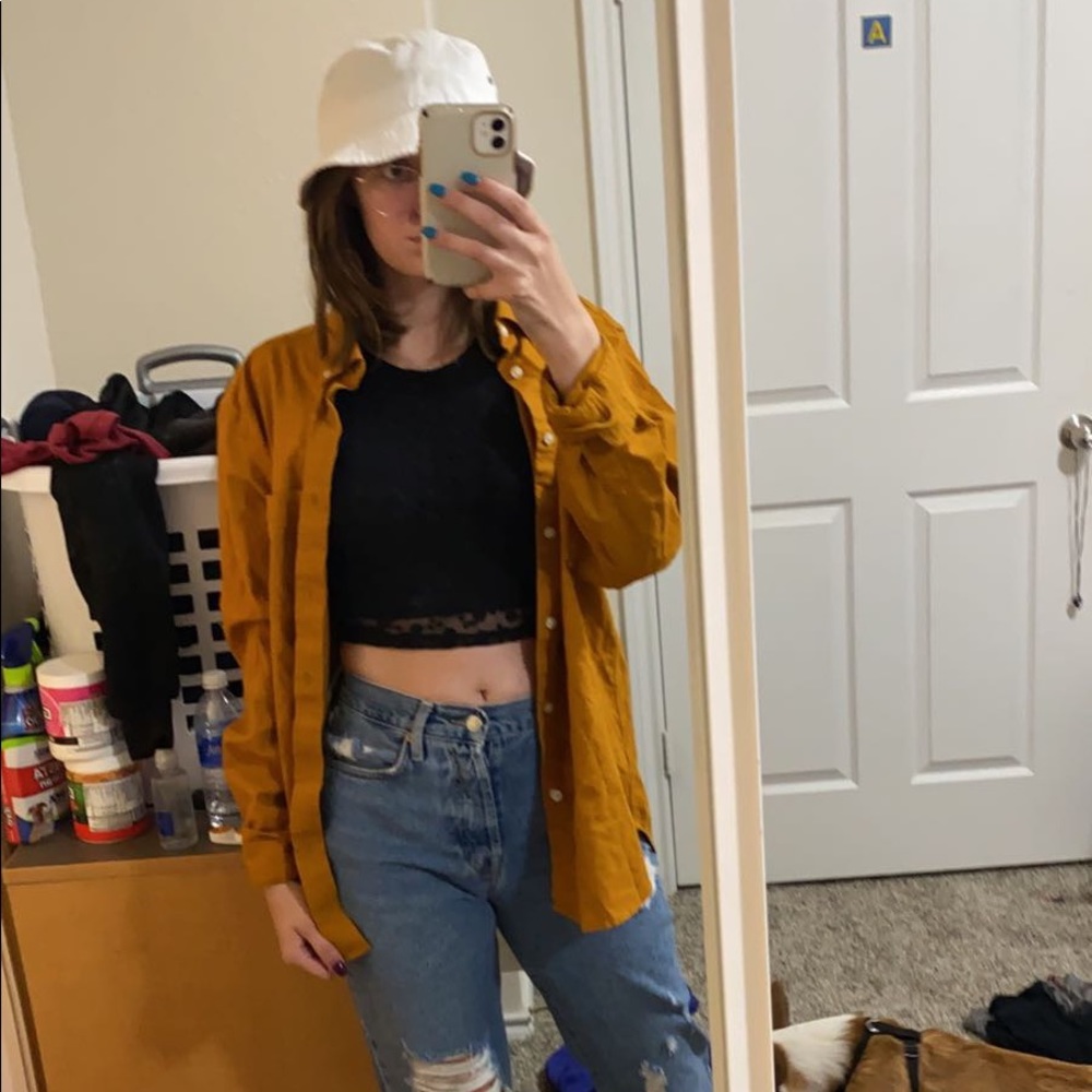 Burn orange button up